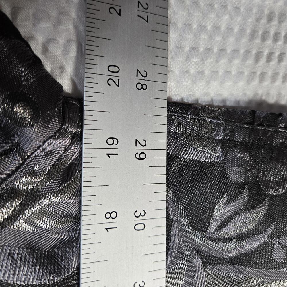 Chico's Metallic Floral Silk Blend Jacquard Jacket Size 1 Silver Black Evening - Picture 6 of 7